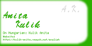 anita kulik business card